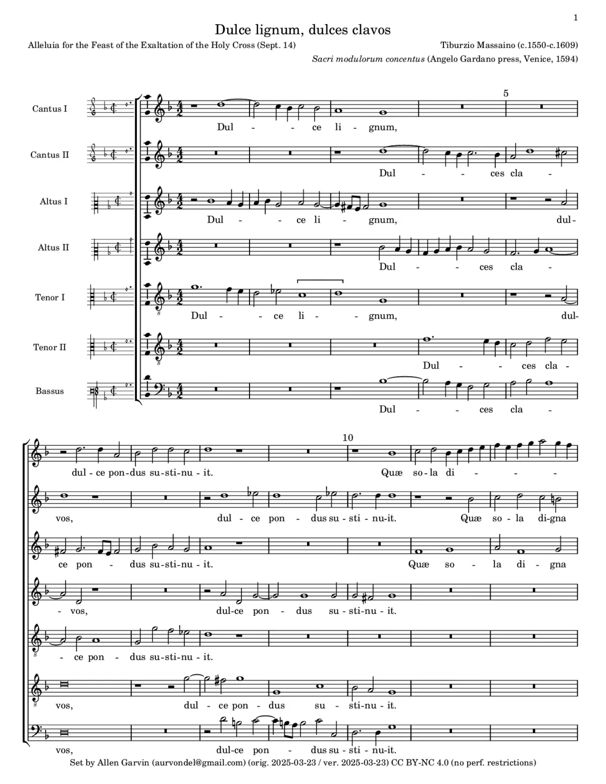 Dulce lignum, dulces clavos - Page 1