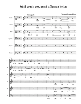 Stà il crudo cor, quasi affamata belva