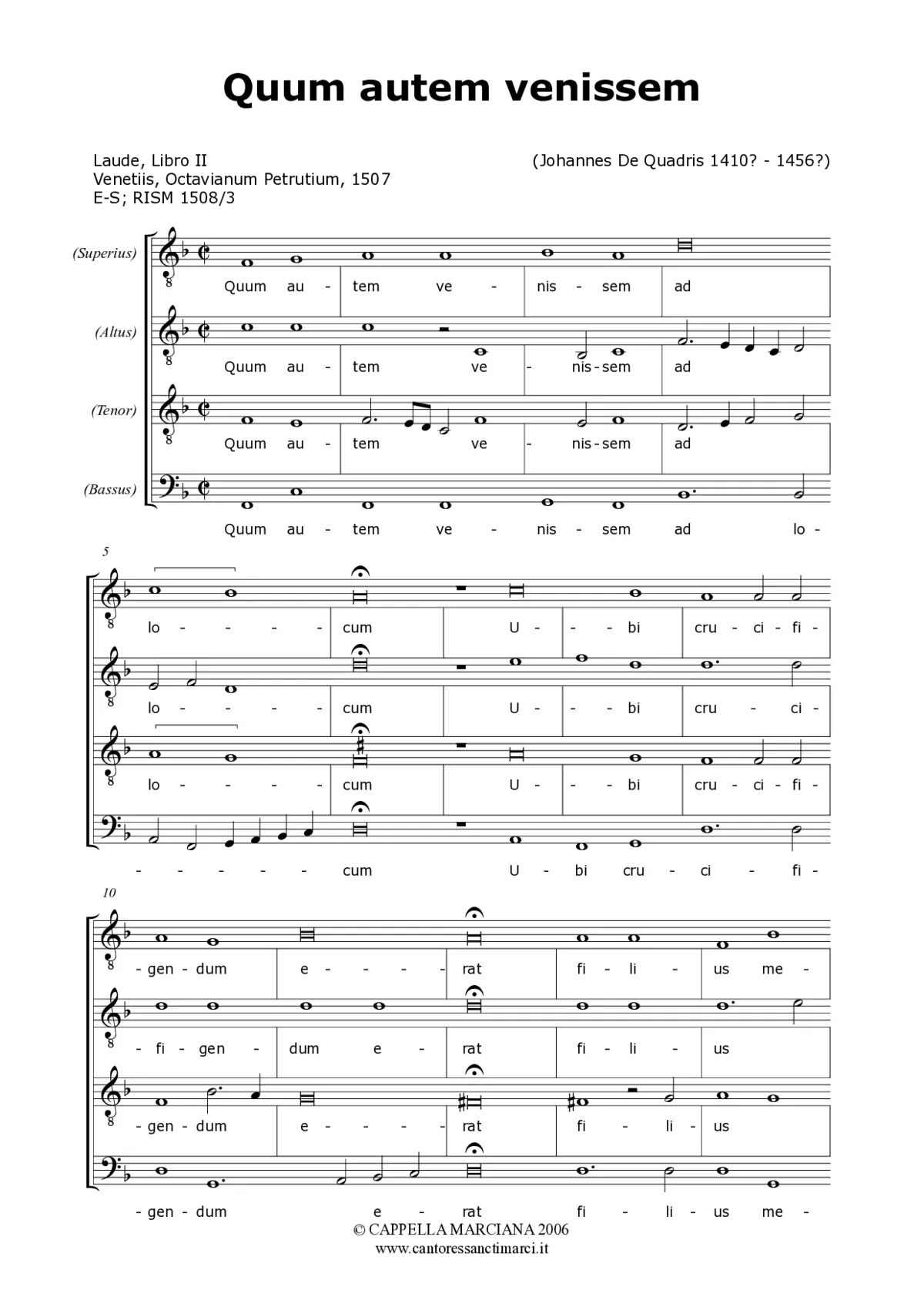 Cum autem venissem - Page 1
