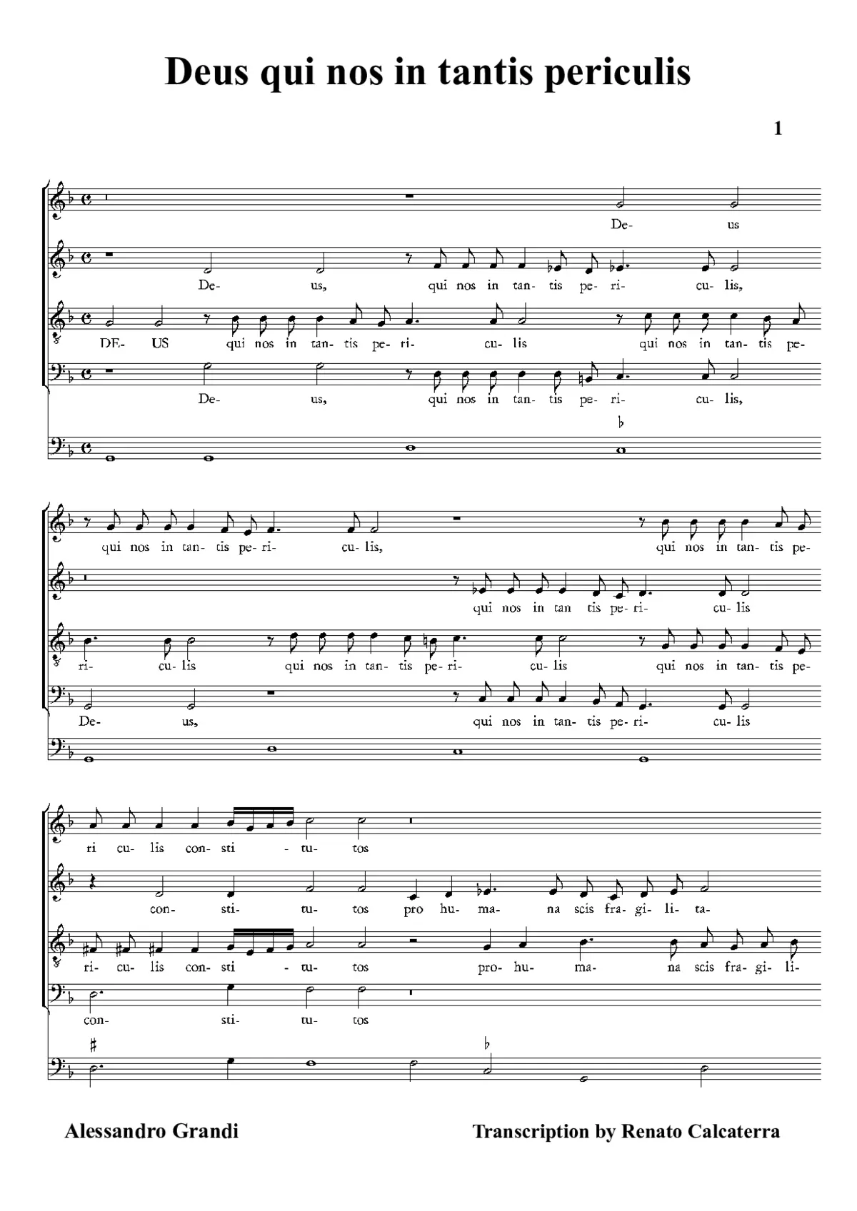 Deus qui nos in tantis periculis - Page 1