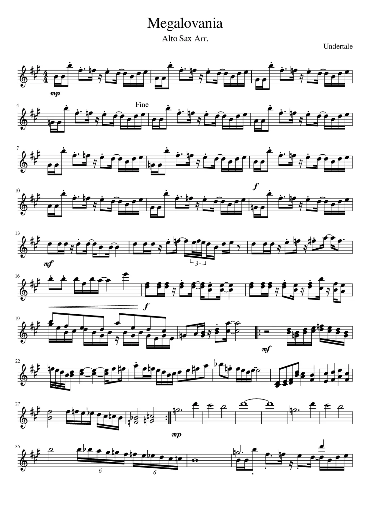 Megalovania - Page 1