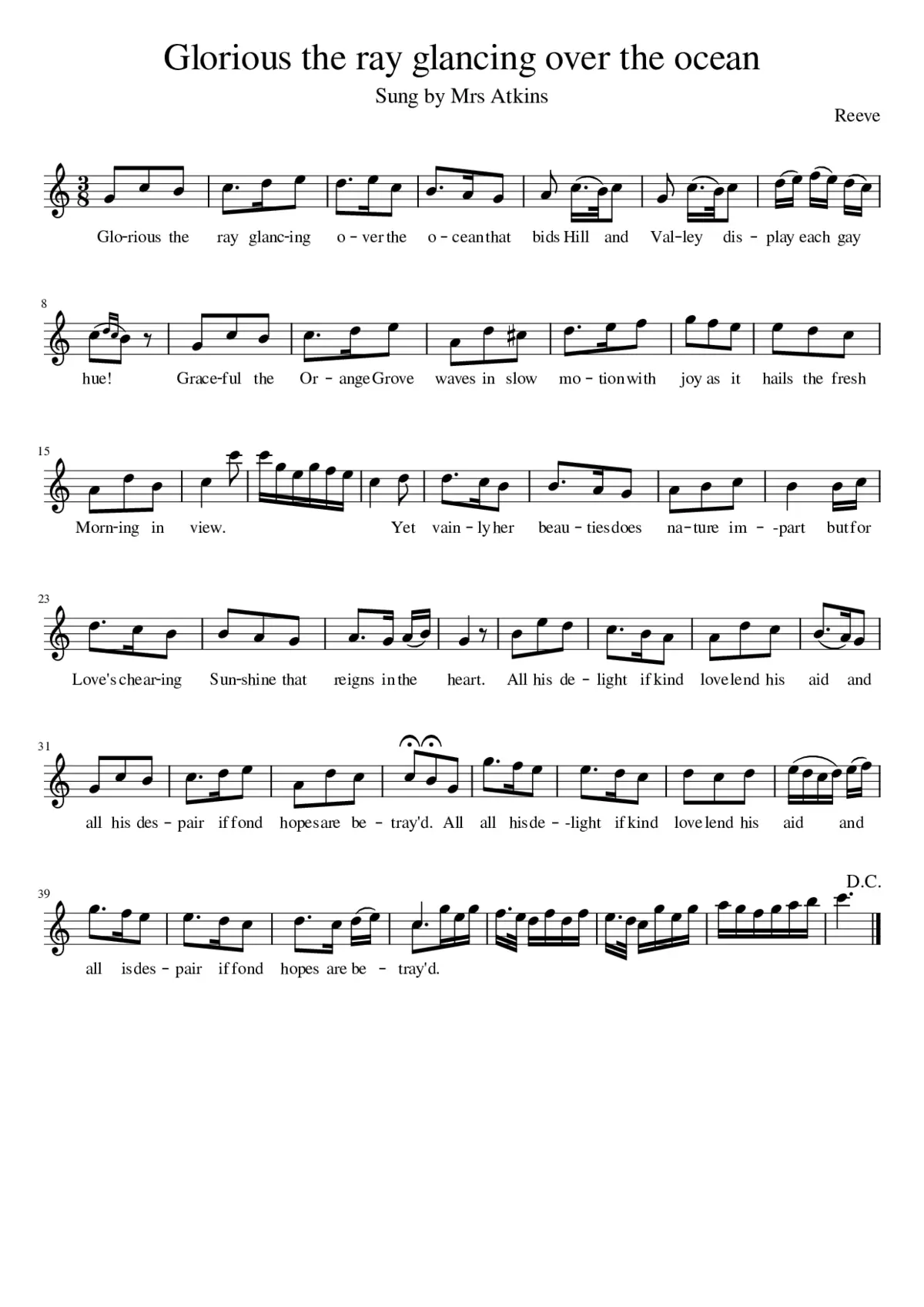 Glorious the ray glancing over the ocean - Page 1