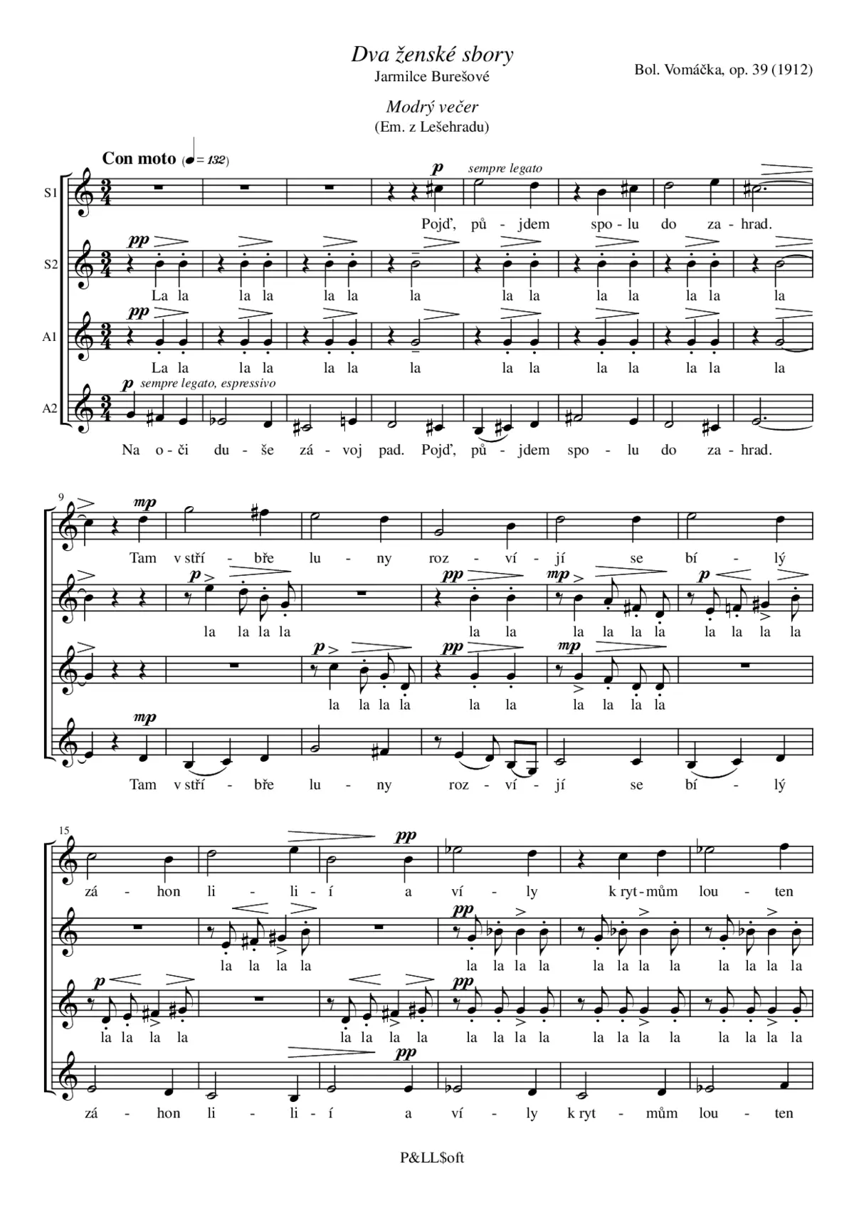 2 ženské sbory, op. 39 - Page 1
