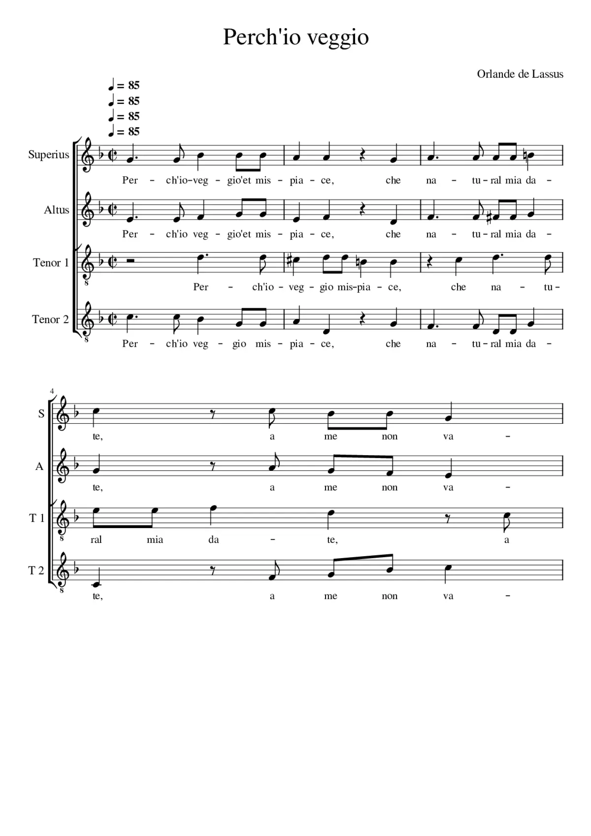 Perch'io veggio et mi spiace - Page 1