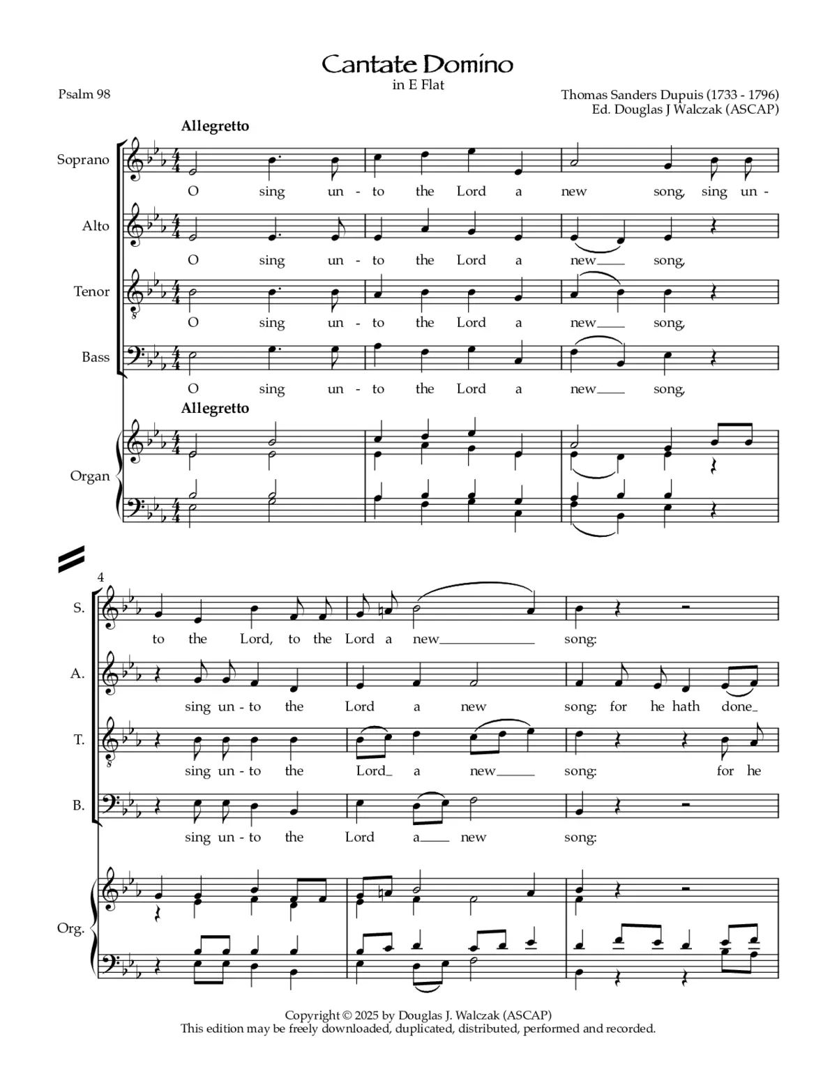Cantate Domino in E-Flat - Page 1