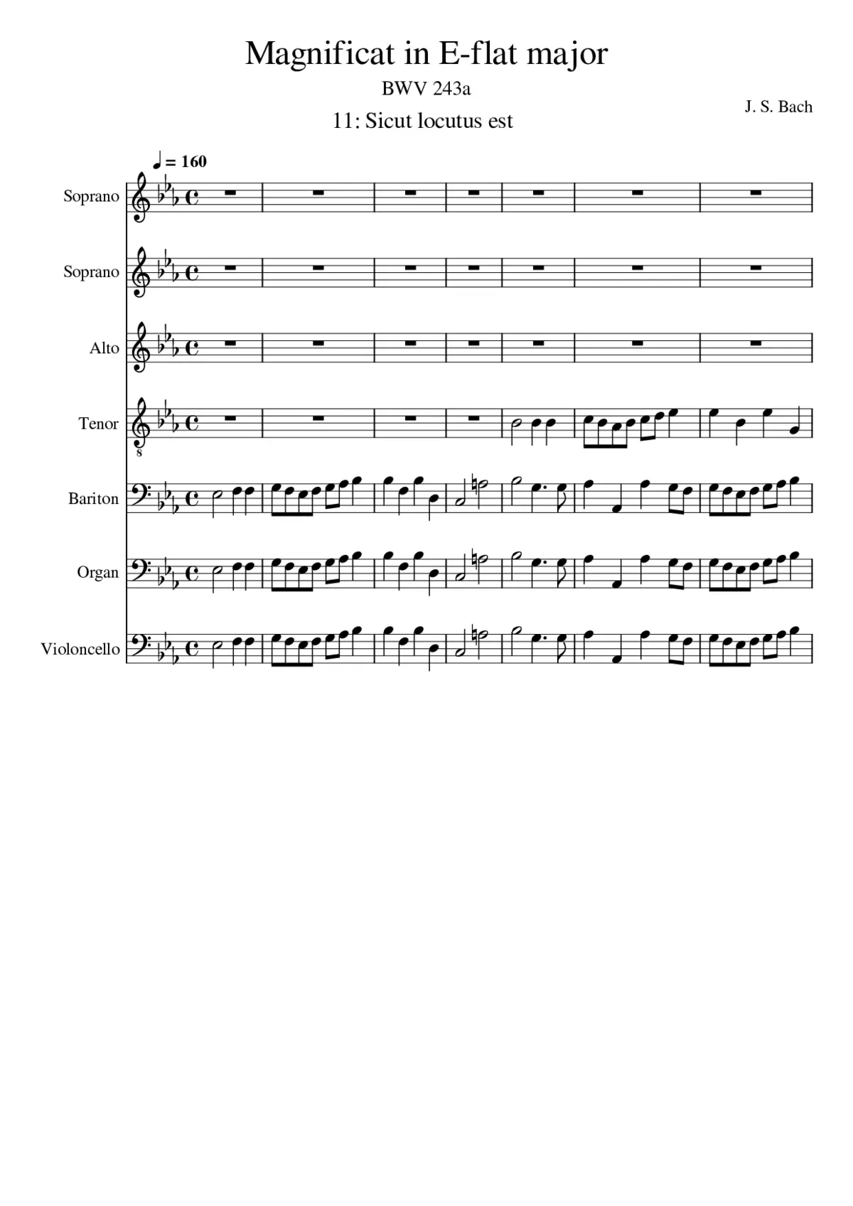 Magnificat in E-flat major BWV 243a - Page 1