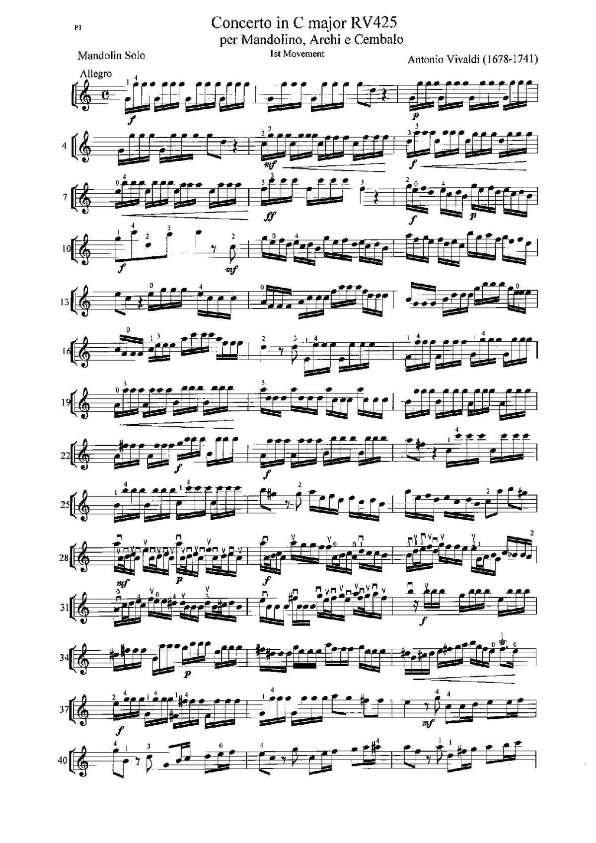 Mandolin Concerto in C major - Page 1