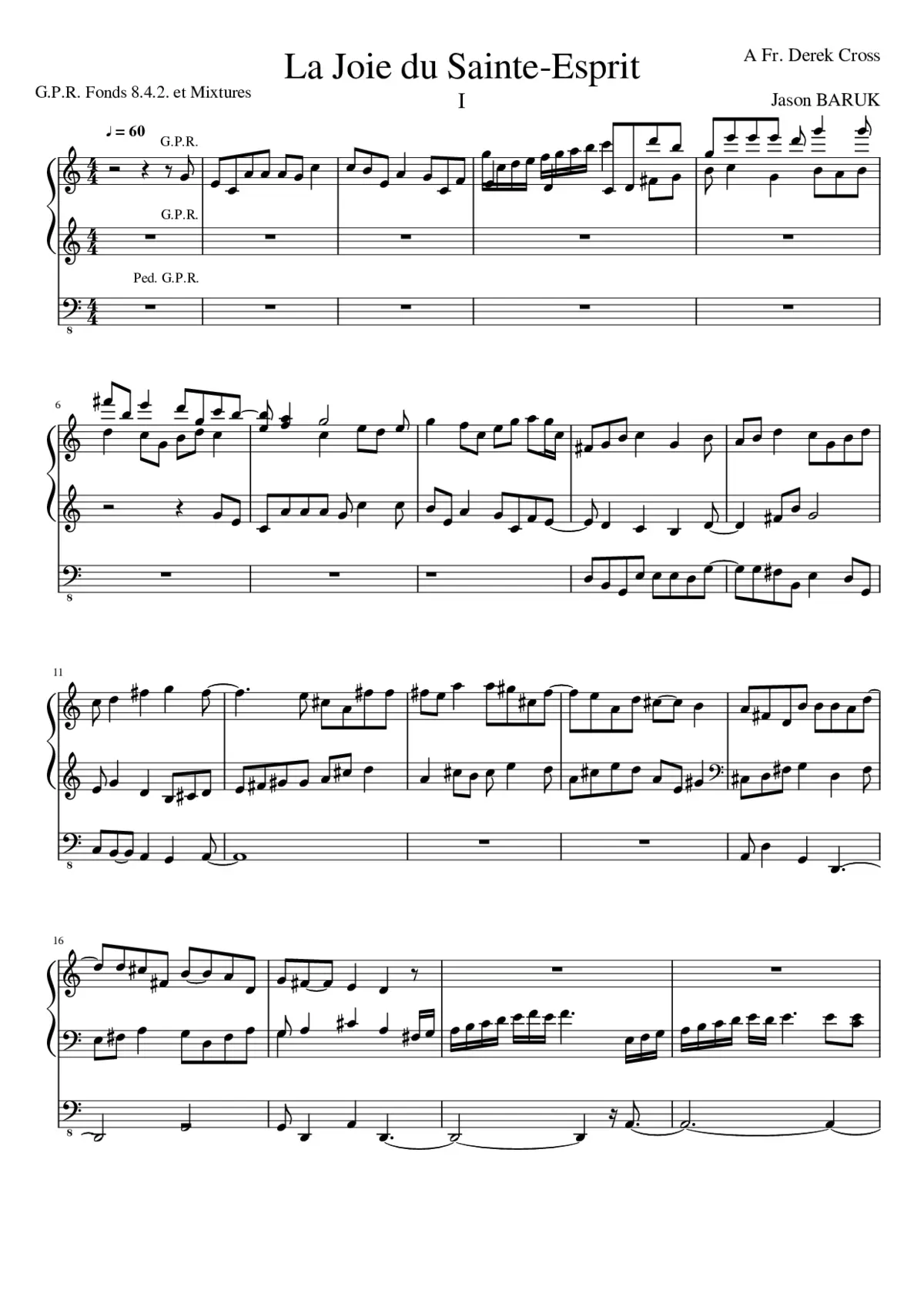 Dix Pièces Liturgiques, JKB 2 - Page 1