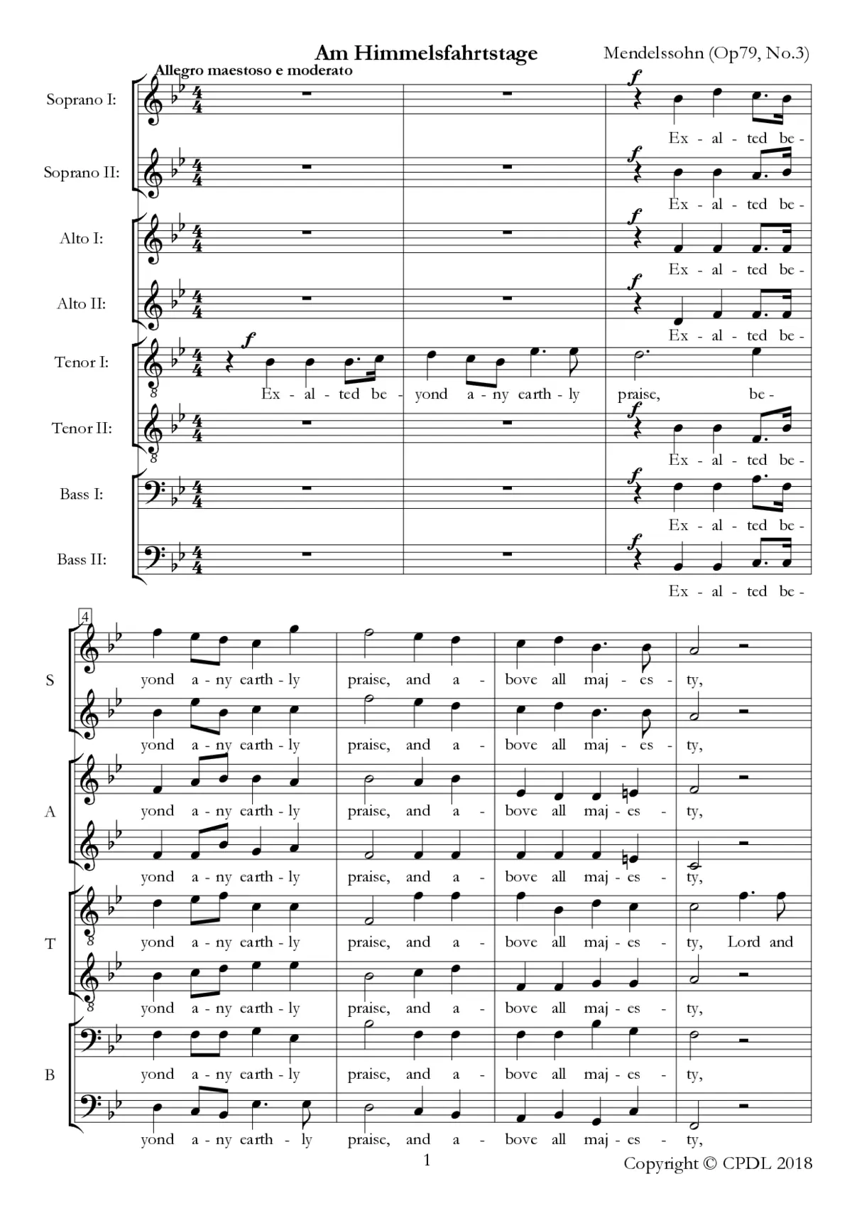 Am Himmelsfahrtstage, Op. 79, No. 3 - Page 1