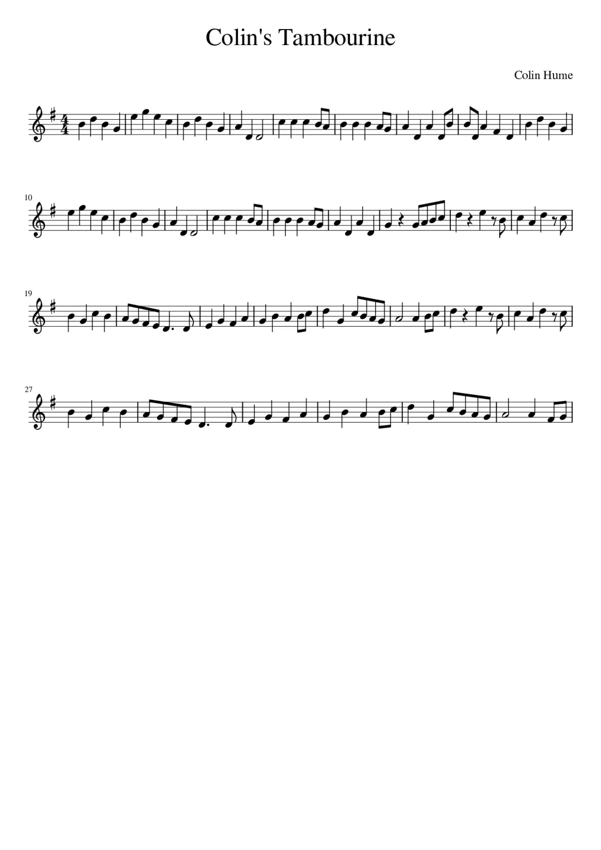 Colin's Tambourine - Page 1