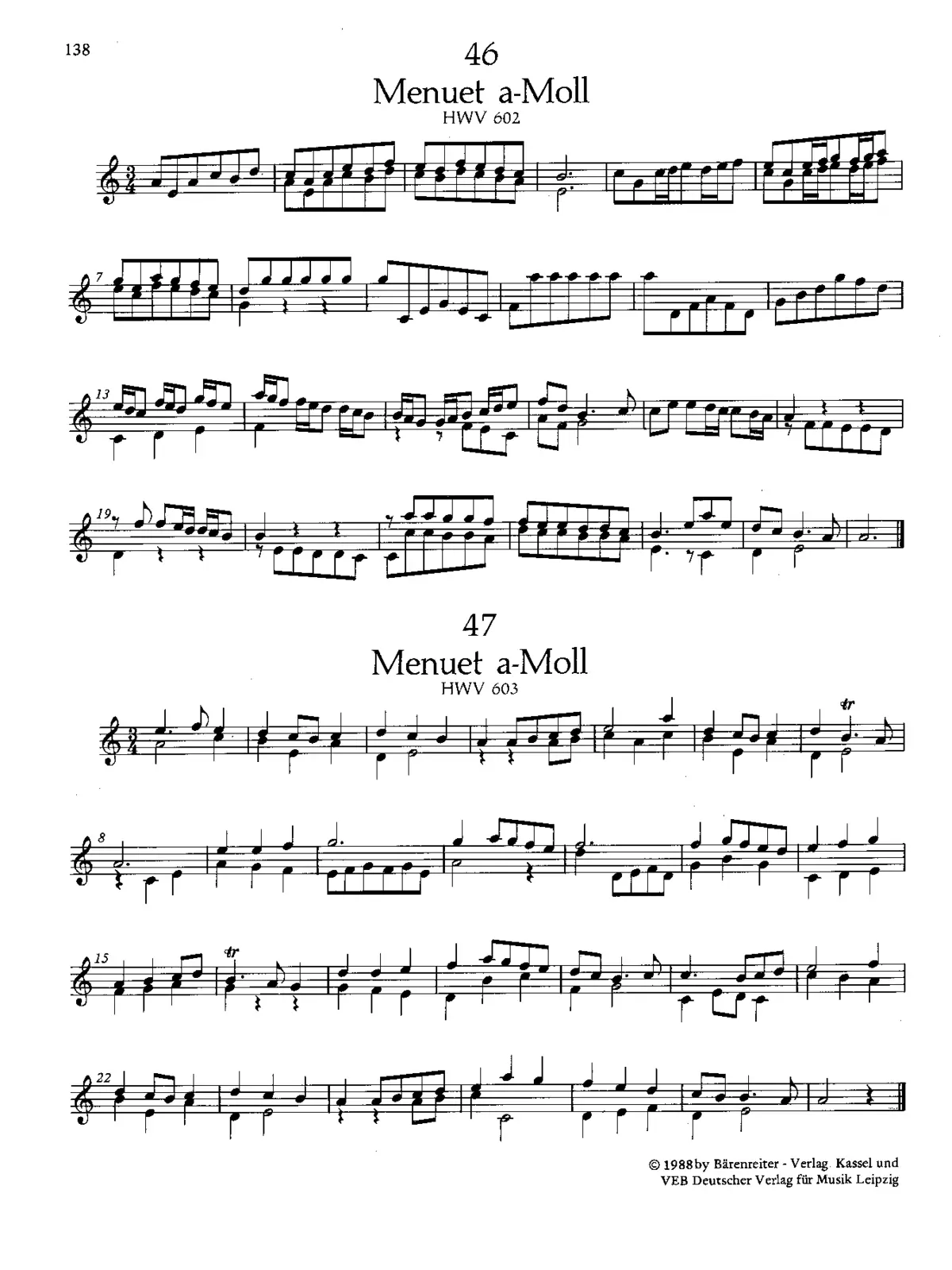 Minuet in A minor - Page 1
