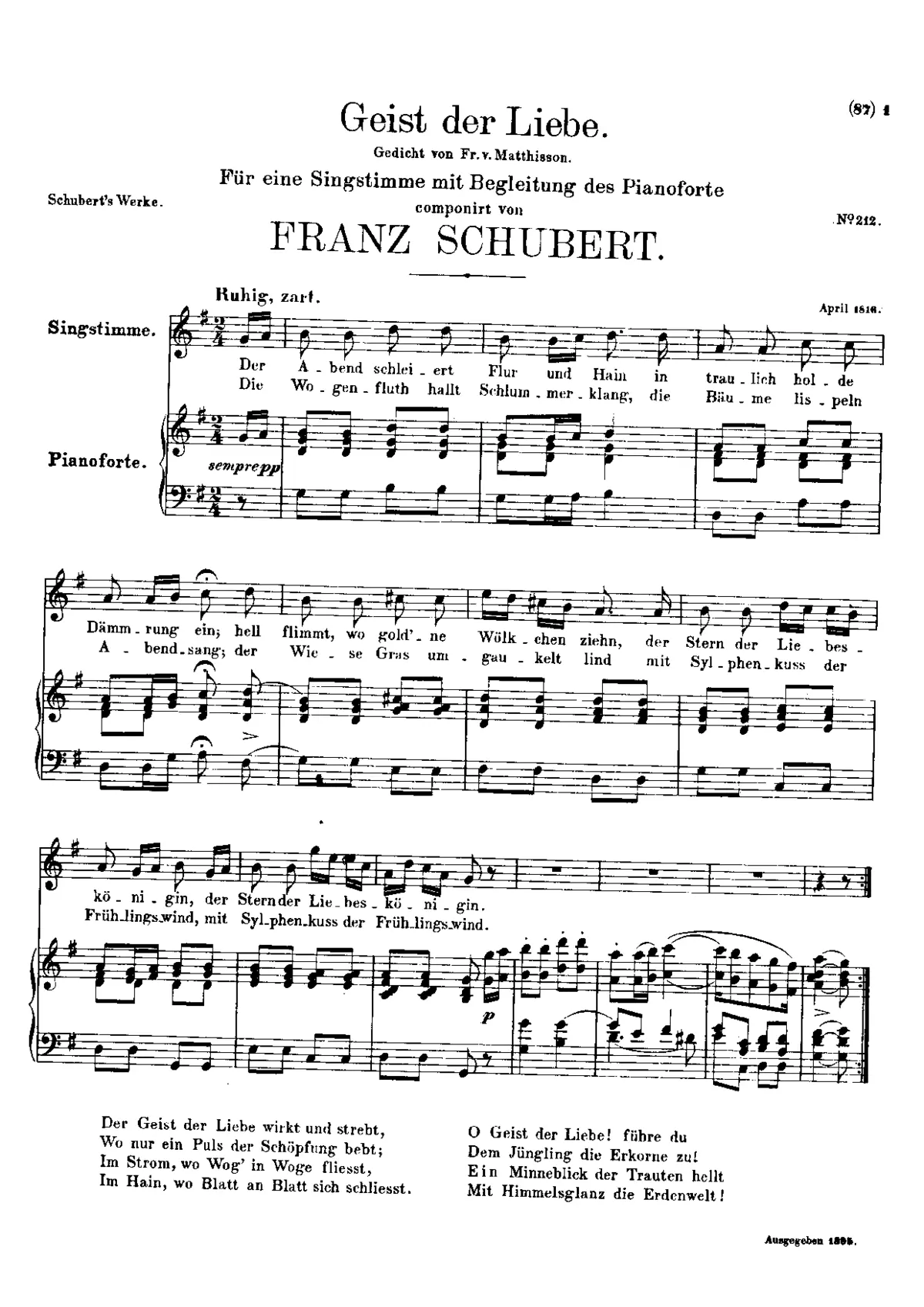 Geist der Liebe, D.414 - Page 1