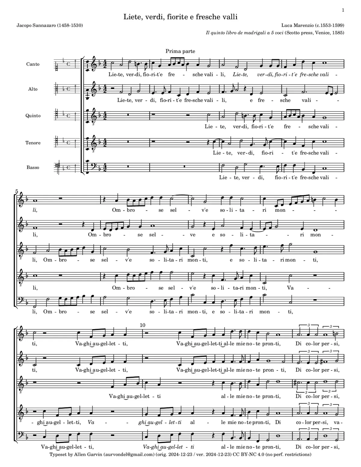 Liete, verdi, fiorite e fresche valli - Page 1