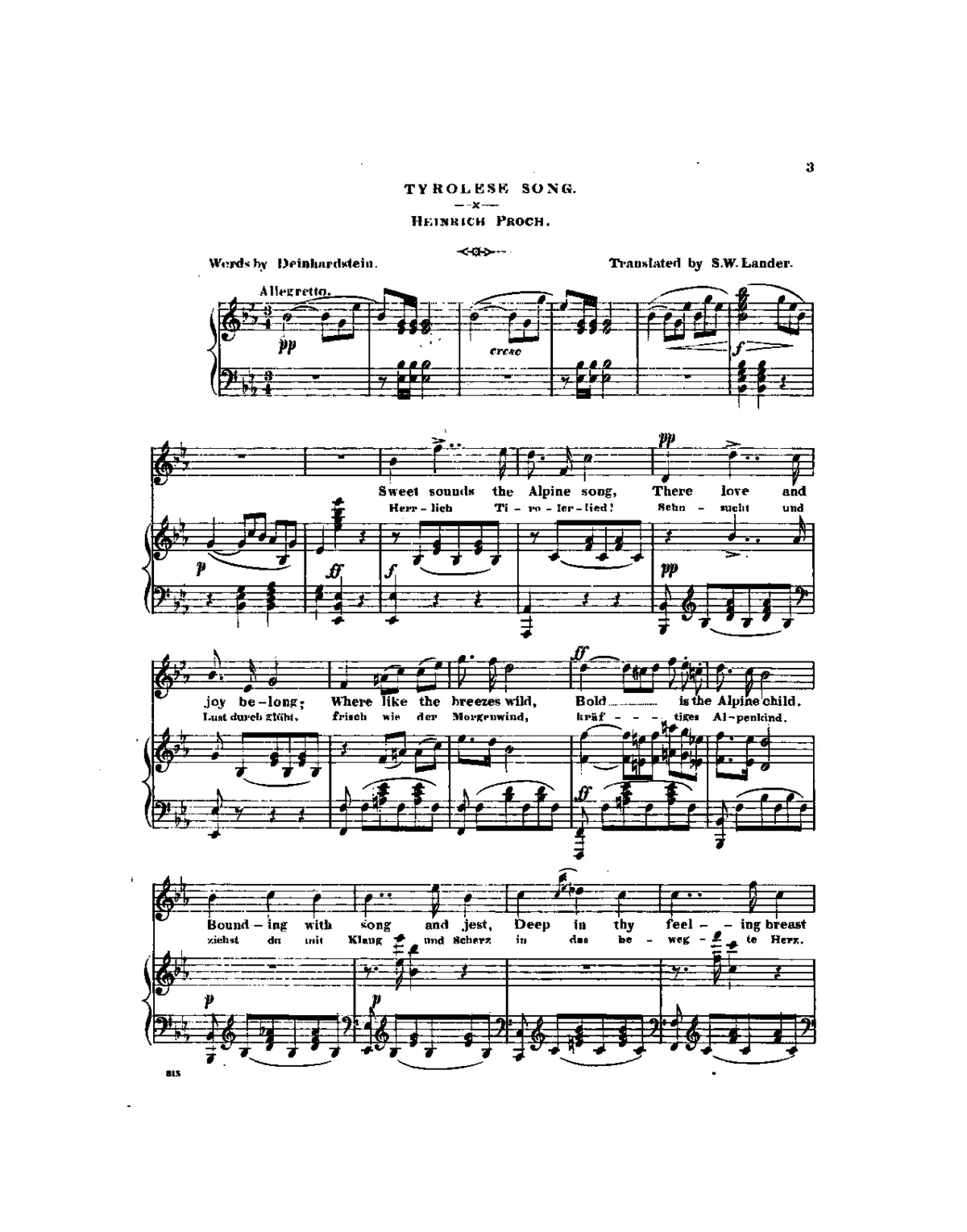 3 Beliebt Tyroler Volks-Lieder - Page 1