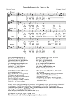 Erweckt hat mir das Herz zu dir