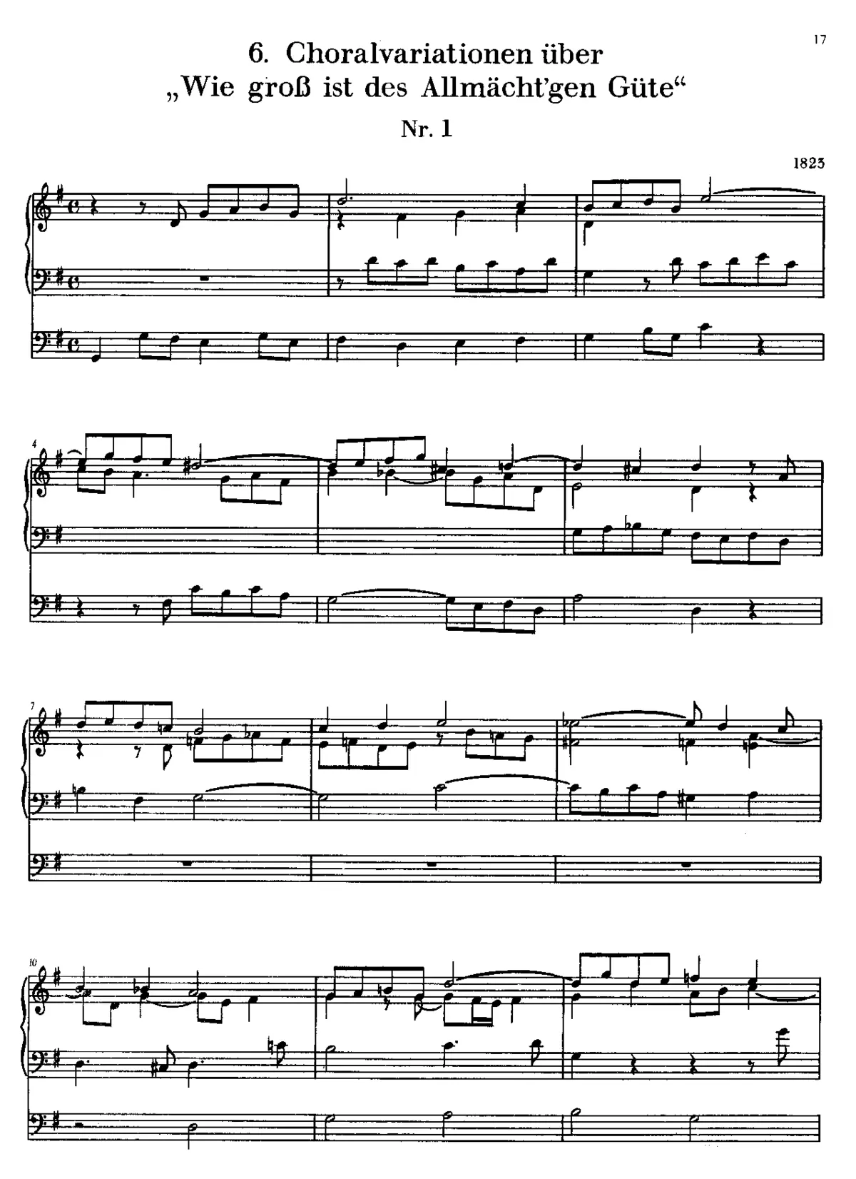 3 Chorale variations for organ on Wie groß ist des Allmächt'gen Güte - Page 1