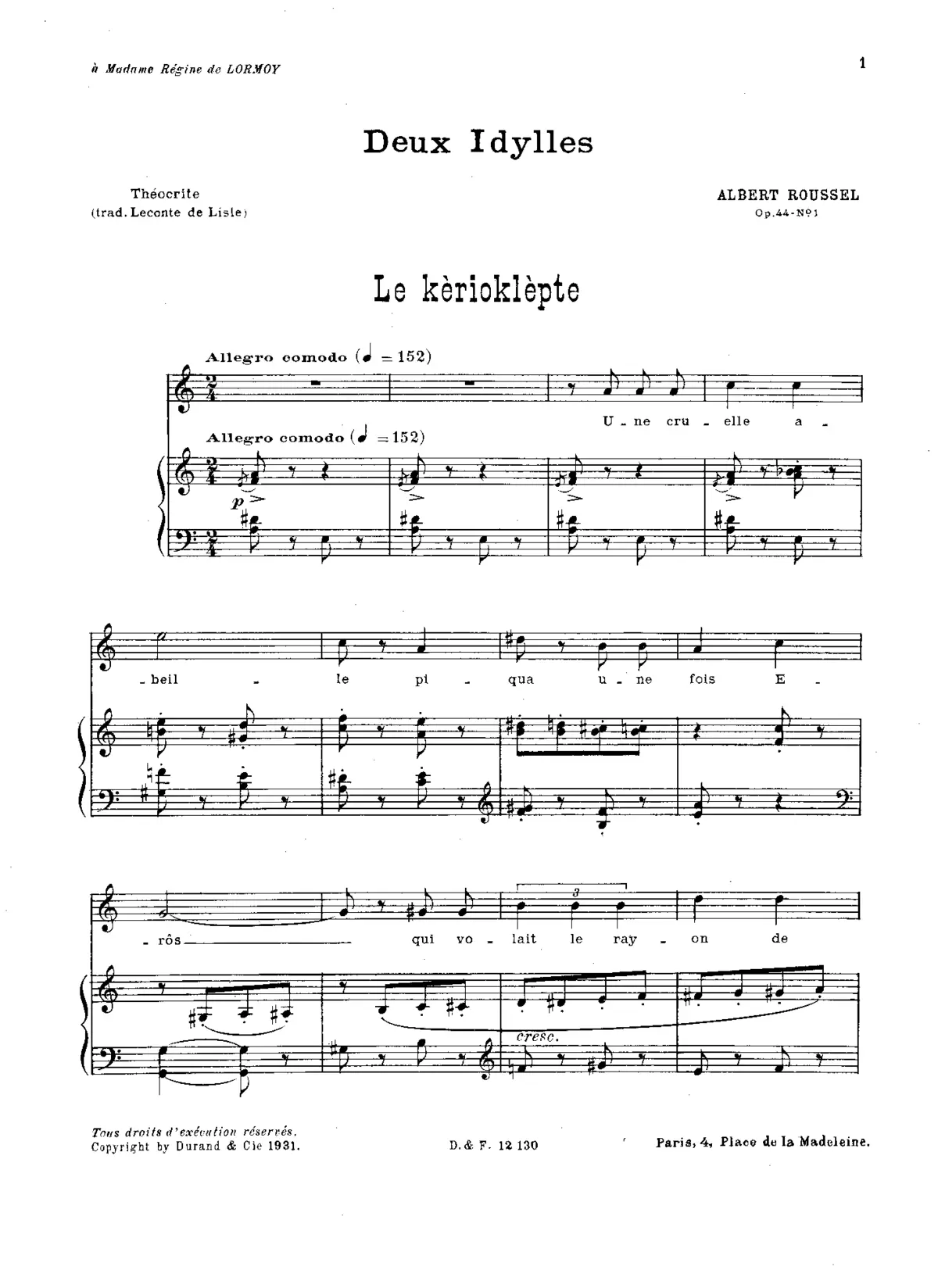 Deux Idylles - Page 1