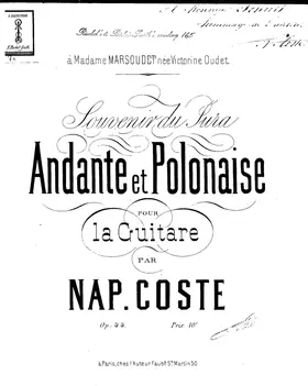 Souvenir du Jura, Andante et Polonaise, pour la Guitare, Op.44