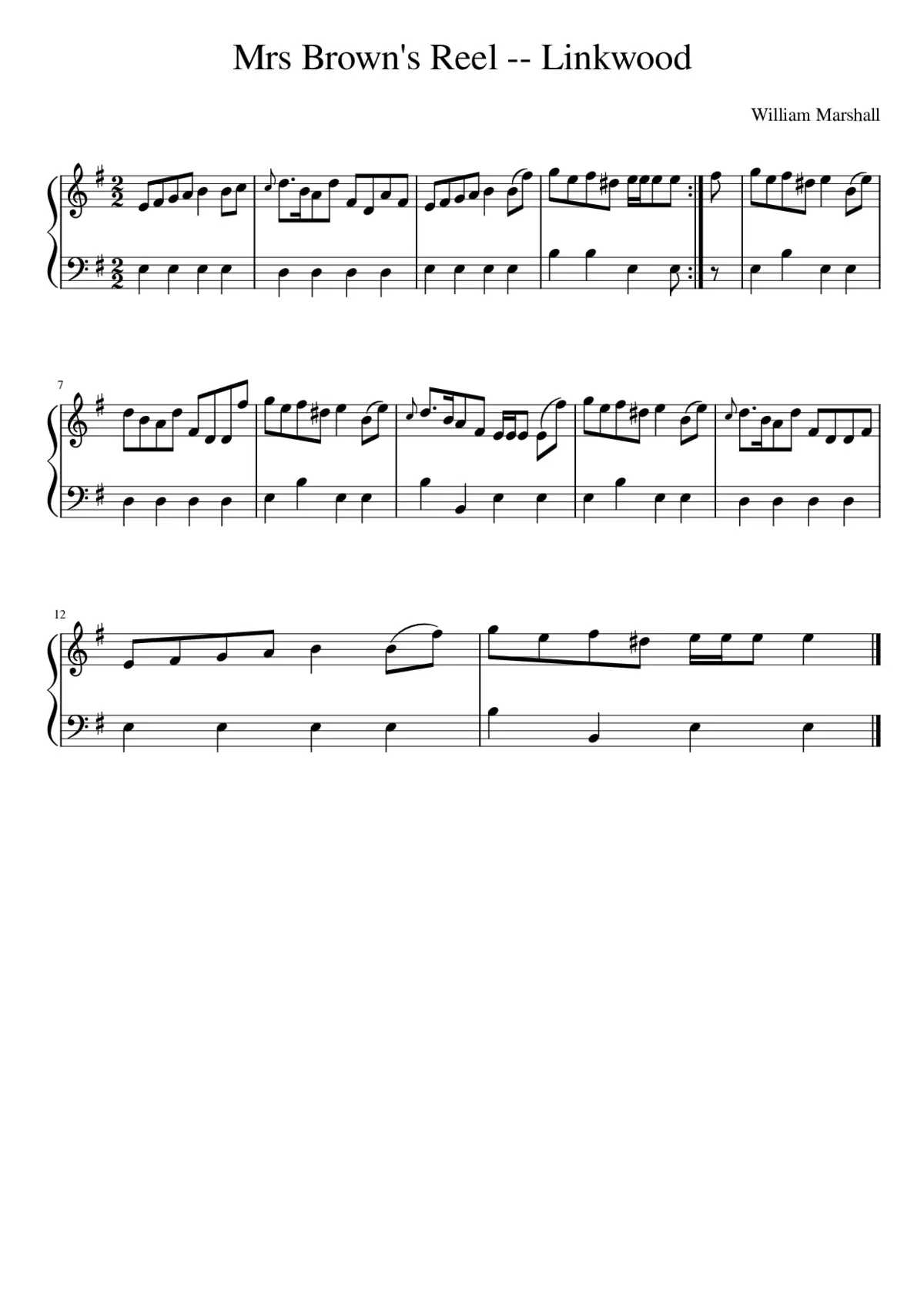 Mrs Brown's Reel -- Linkwood - Page 1