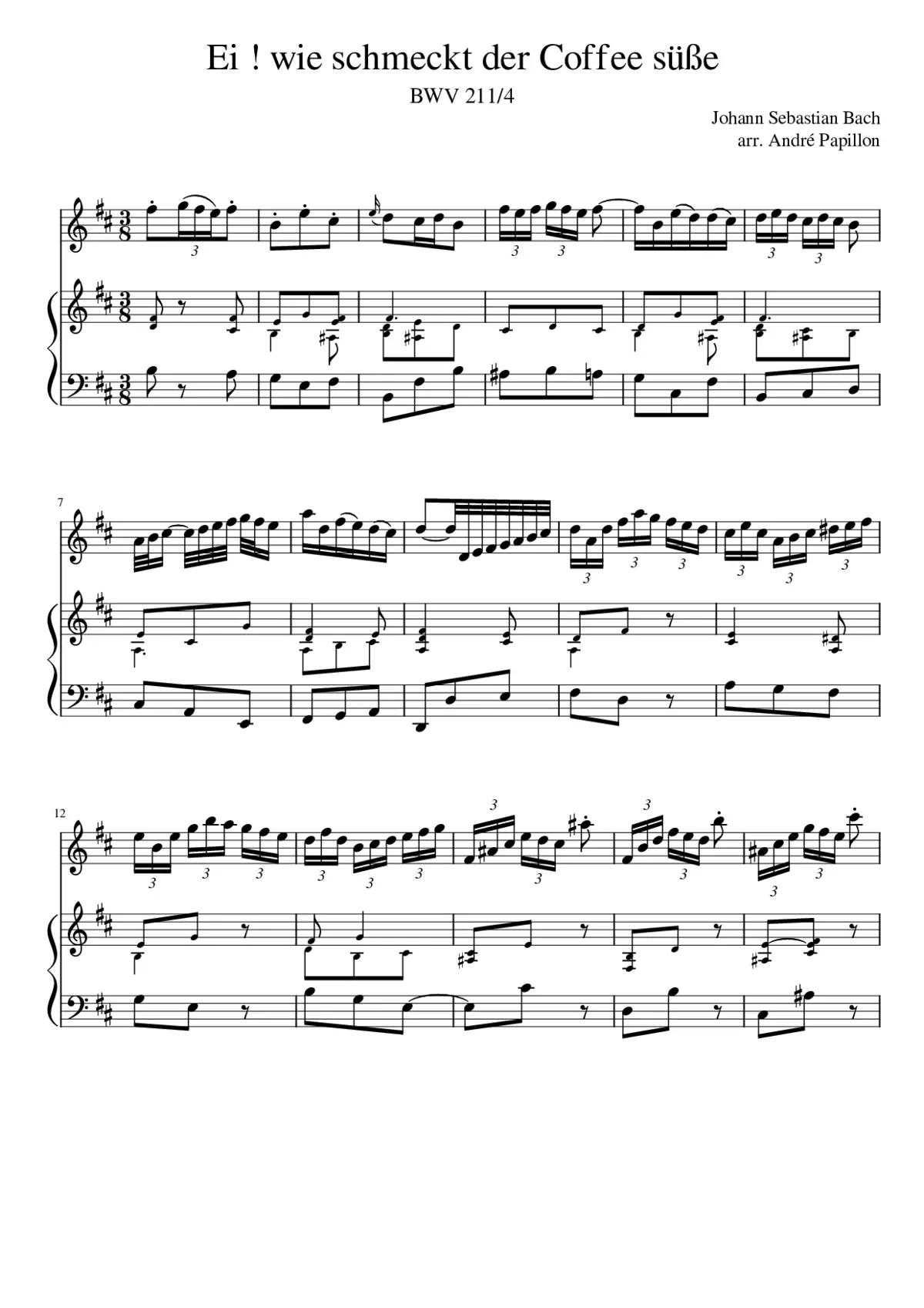 Schweigt stille plaudert nicht BWV 211 (Coffee Cantata) - Page 1