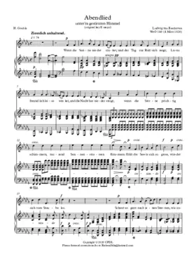 Abendlied unter'm gestirnten Himmel, WoO 150