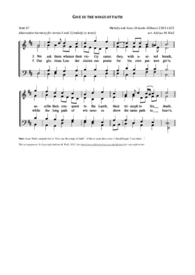 Give us the wings of faith to rise