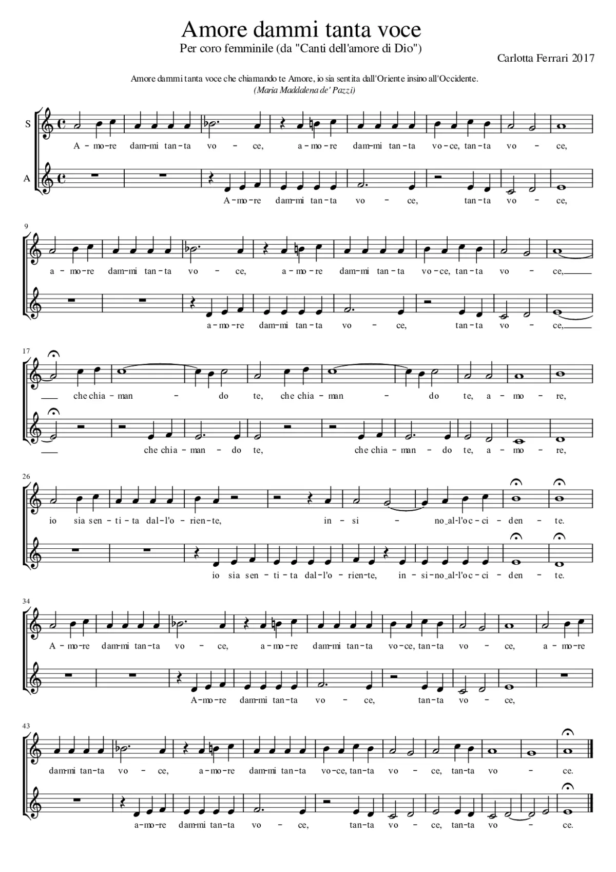 Amore dammi tanta voce - Page 1