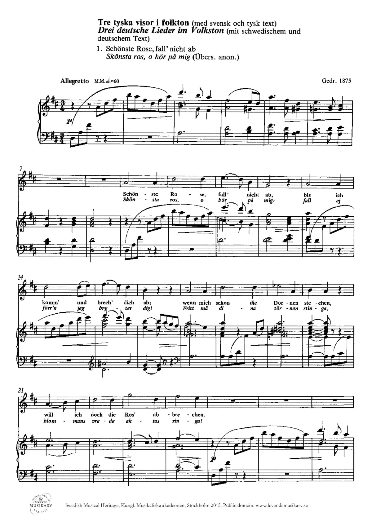 3 German Folk Songs - Page 1