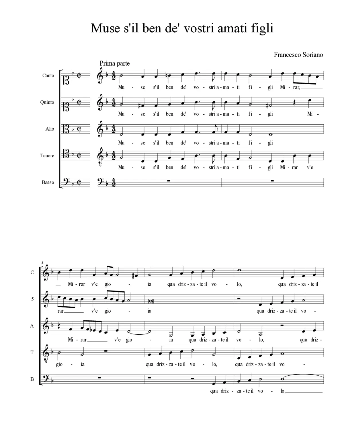 Muse s'il ben de' vostri amati figli - Page 1