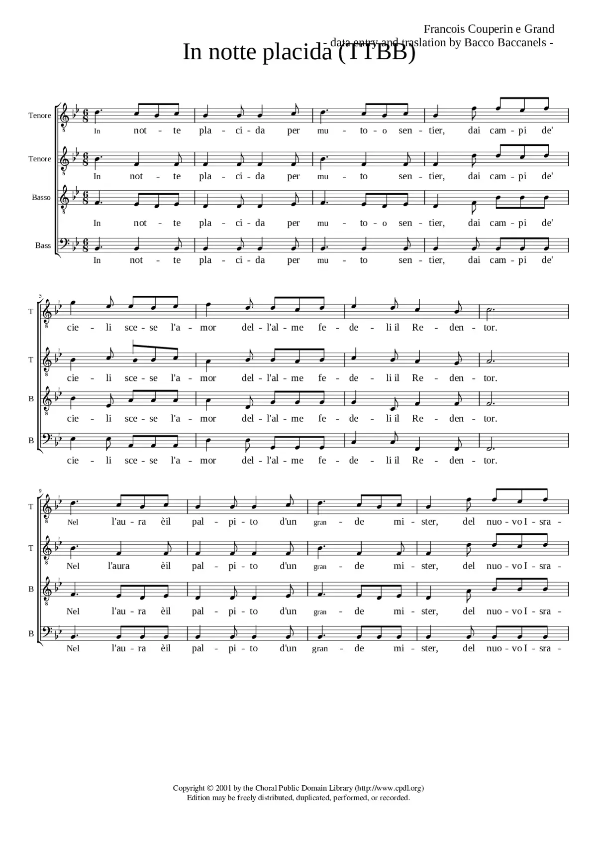 In notte placida (TTBB) - Page 1