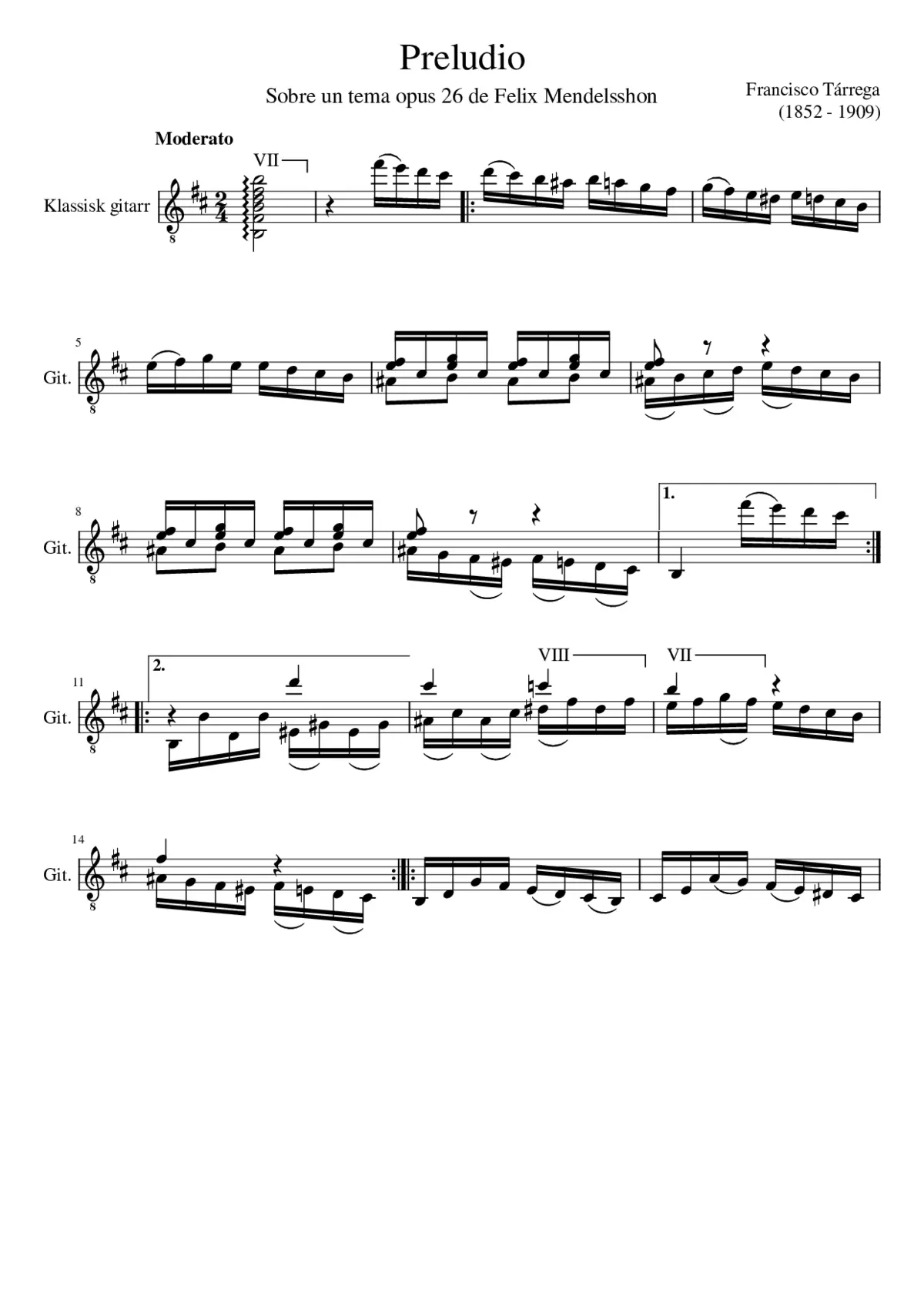 Preludio sobre un tema de Mendelssohn - Page 1