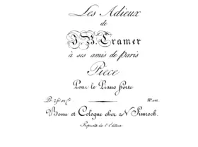 Les Adieux de J. B. Cramer à ses amis de Paris