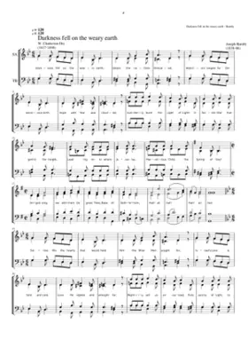 Darkness fell on the weary earth