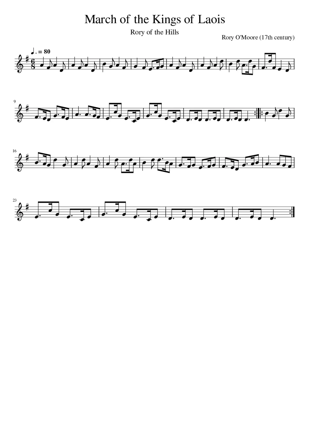 March Of The Kings Of Laois - Page 1