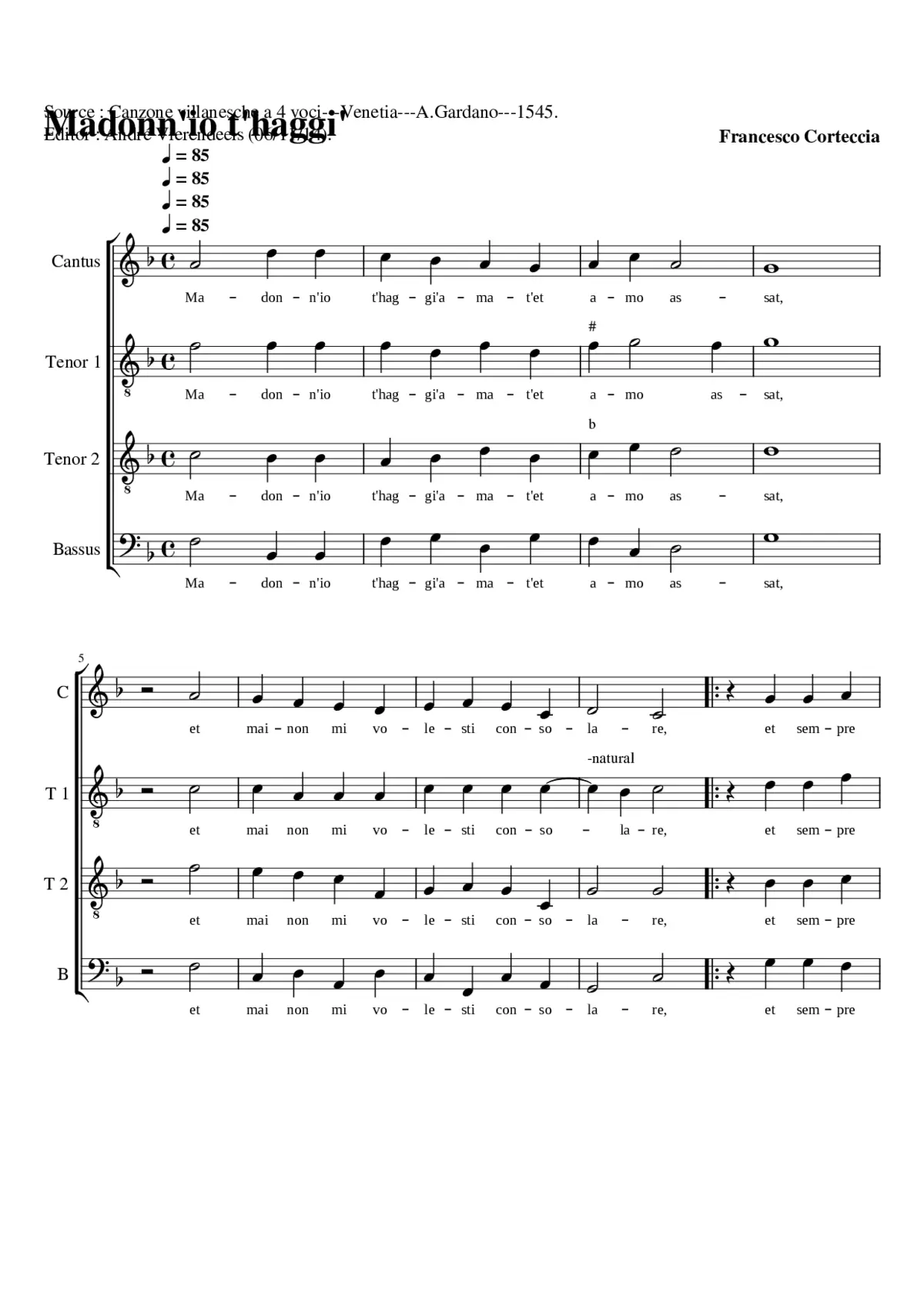 Madonn'io t'haggi' amato - Page 1