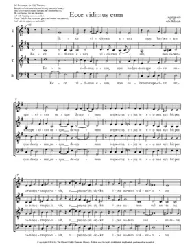 Ecce, vidimus eum / Siehe, da wir ihn ansahn