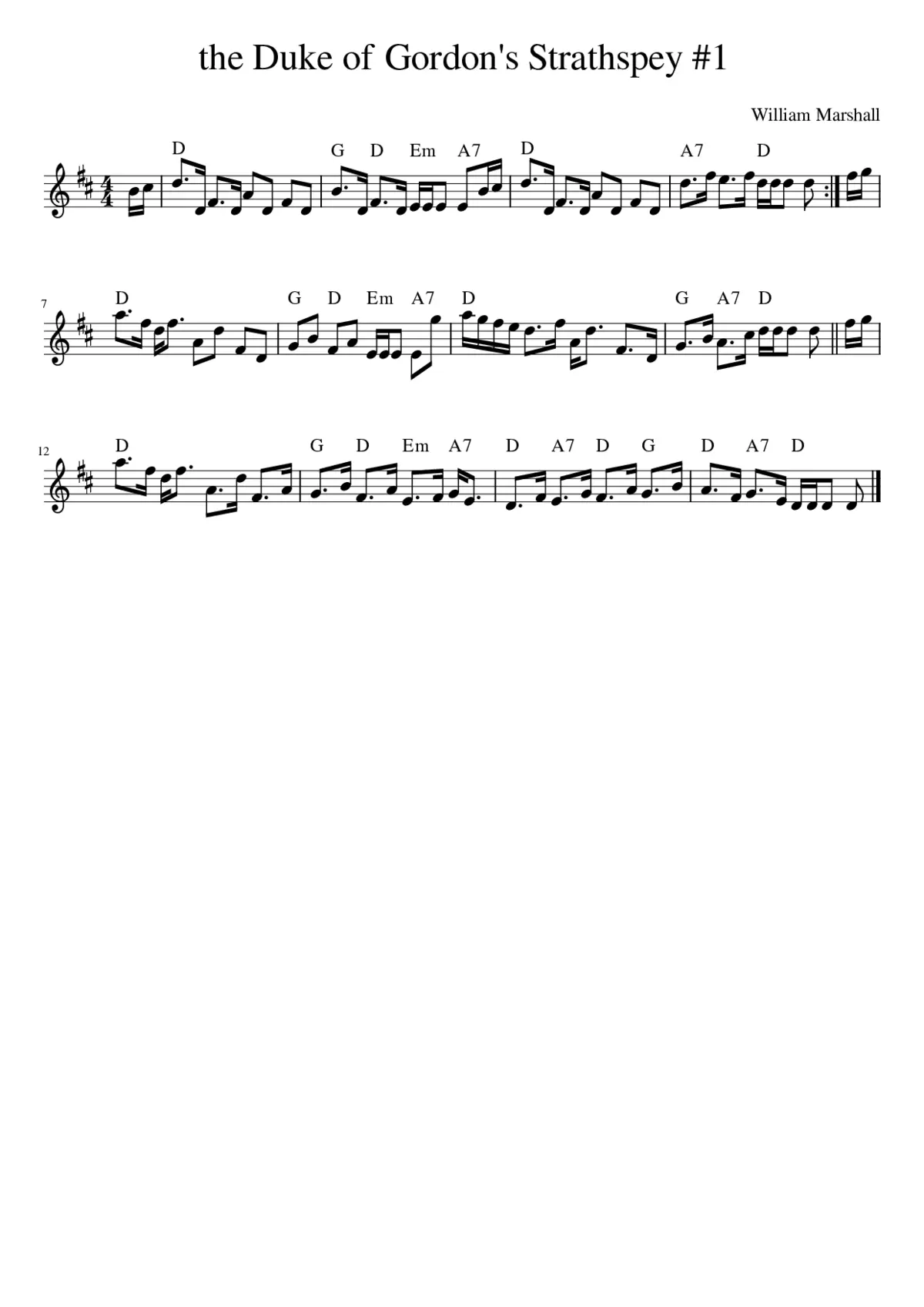 the Duke of Gordon's Strathspey 1 - Page 1