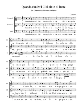 Quando rimiro'l Ciel cinto di lume