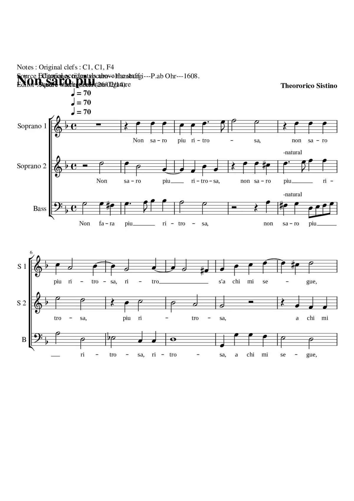 Non sarò piu - Page 1