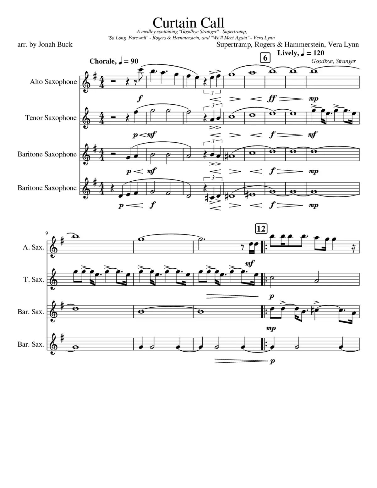 Compilation of So Long Farewell Goodbye Stranger and We'll Meet Again - Page 1