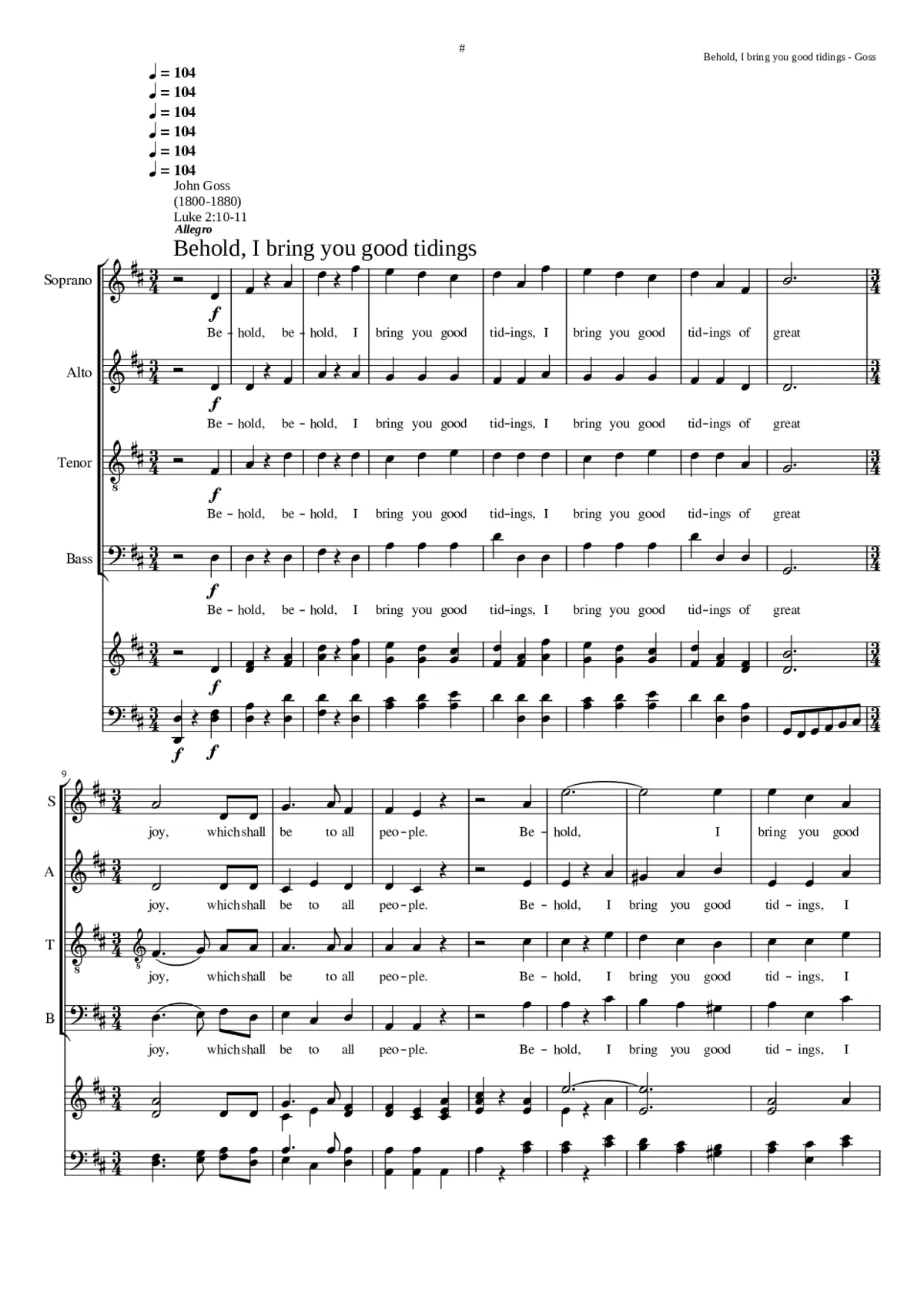 Behold I bring you good tidings - Page 1