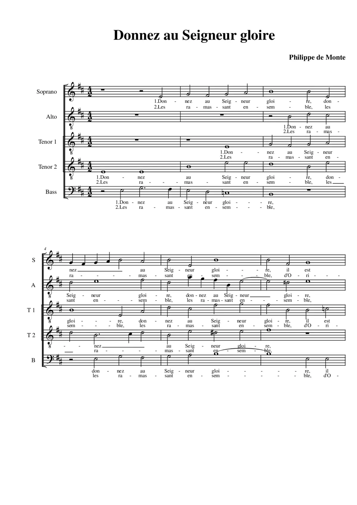 Donnez au Seigneur gloire - Page 1