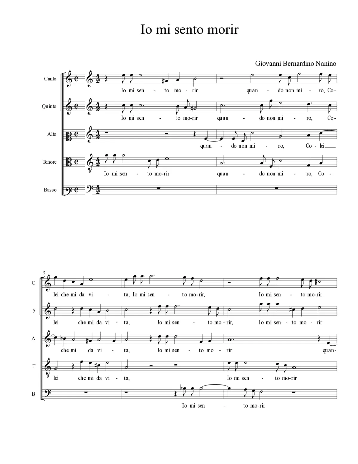 Io mi sento morir - Page 1