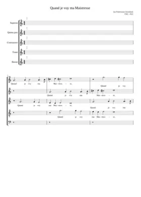 Quand je voy ma Maistresse