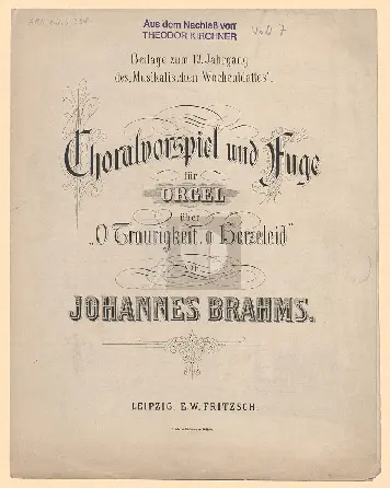 Chorale Prelude and Fugue on 'O Traurigkeit, o Herzeleid' - Page 1