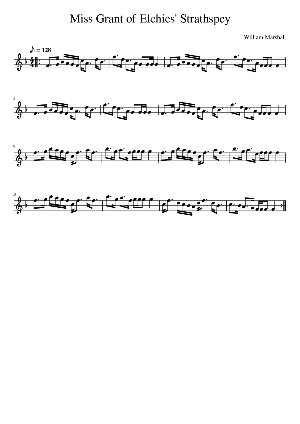 Miss Grant of Elchies' Strathspey - Page 1