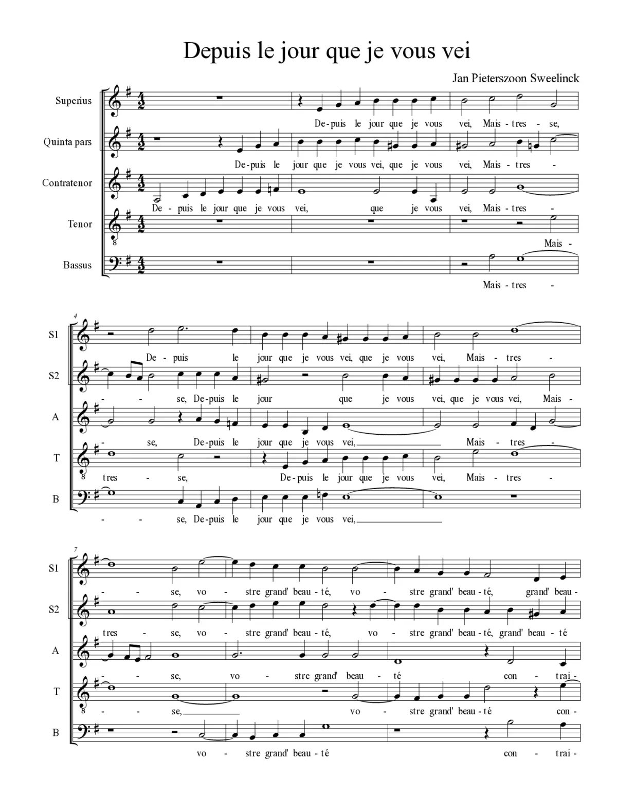 Depuis le jour que je vous vei - Page 1