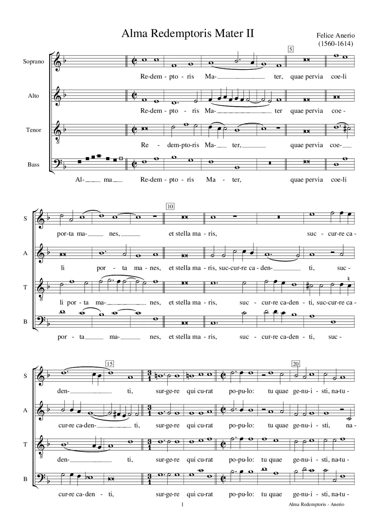 Alma Redemptoris Mater II a 4 - Page 1