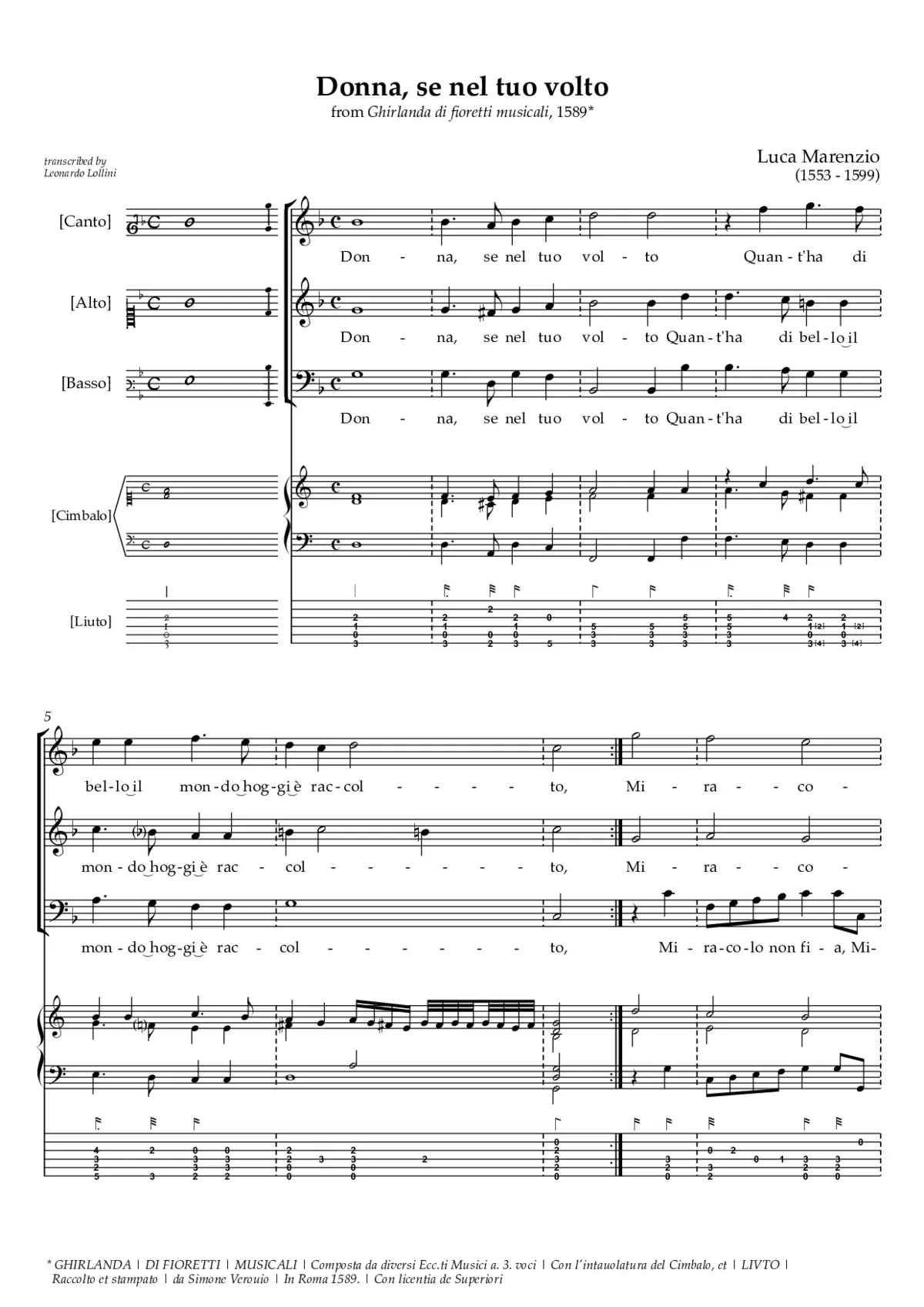 Donna, se nel tuo volto - Page 1