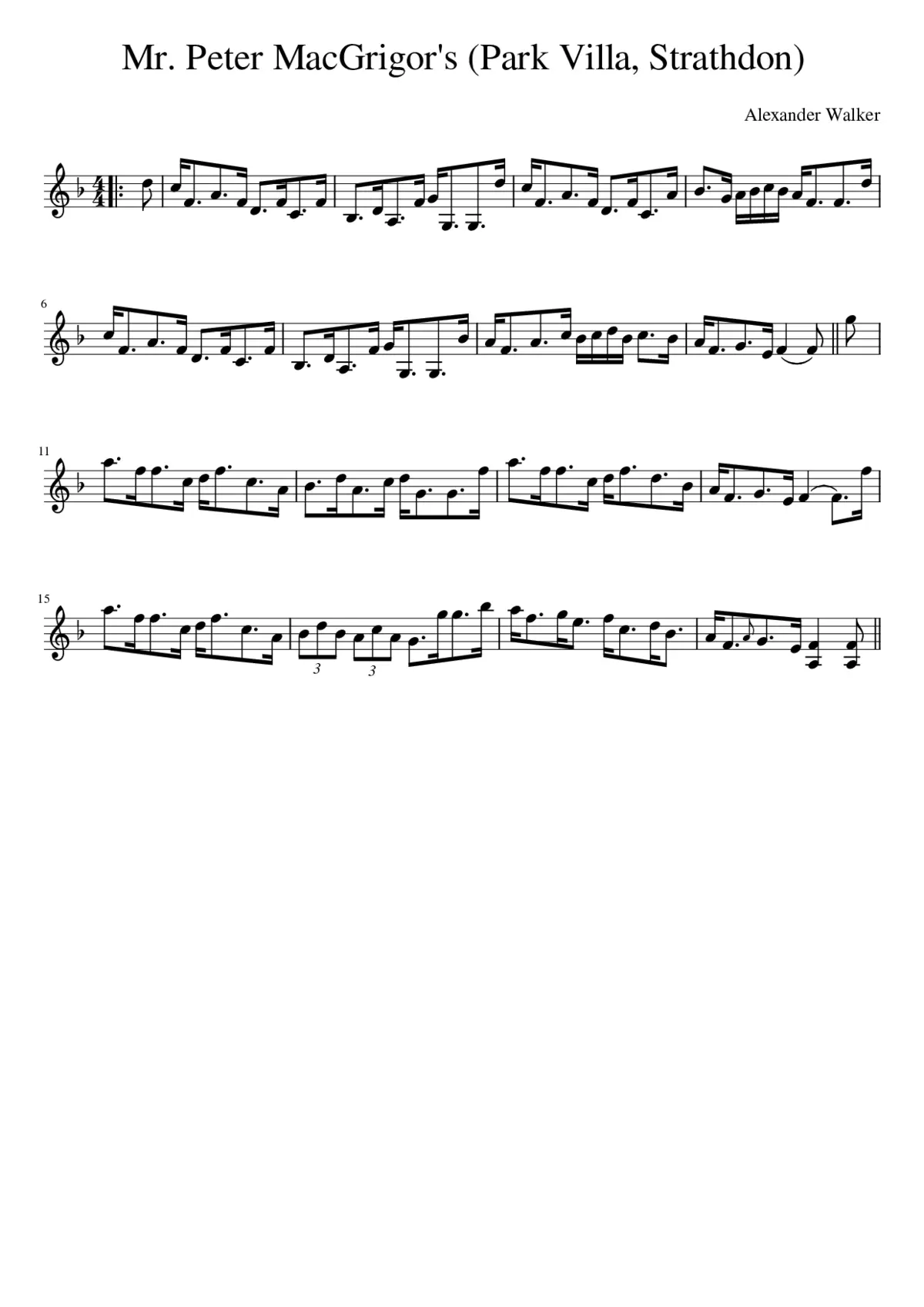 Mr. Peter MacGrigor's (Park Villa Strathdon) - Page 1